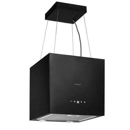 Okap kuchenny, wyspowy, 40 cm, berdsen, 40E + 2 filtry, czarny