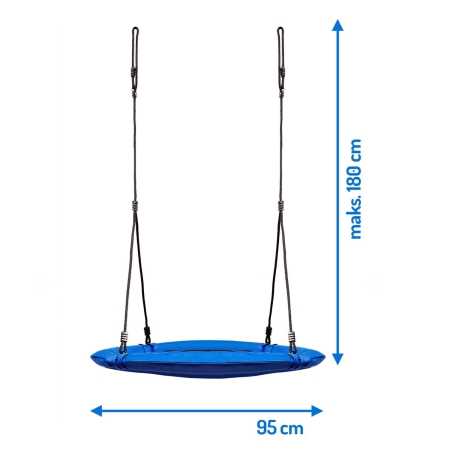 Huśtawka bocianie gniazdo, SWINGO XXL, 95 cm, niebieska