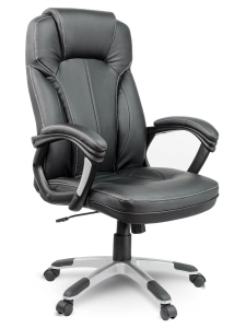 Fotel do biura, gabinetu, ekoskóra, Eago EG-222, czarny