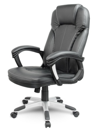 Fotel do biura, gabinetu, ekoskóra, Eago EG-222, czarny