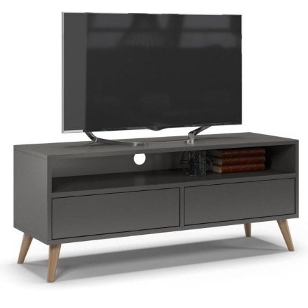 Szafka rtv, stolik pod telewizor, SKAND, 120x40x50 cm, grafit, mat