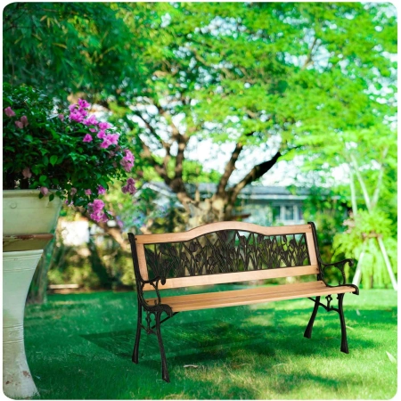 Ławka parkowa z oparciem, Gardi Tulip, sofotel, 124x48x74 cm