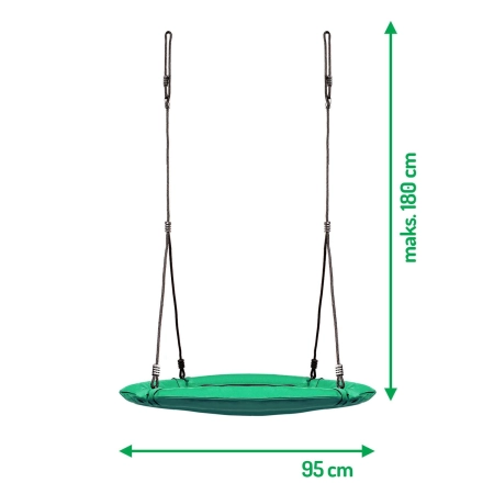 Huśtawka bocianie gniazdo, Swingo XXL, zielona, 95 cm
