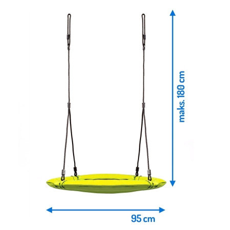 Huśtawka bocianie gniazdo, Swingo XXL, Żółta, 95 cm