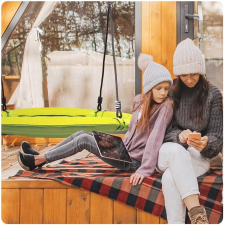 Huśtawka bocianie gniazdo, Swingo XXL, Żółta, 95 cm