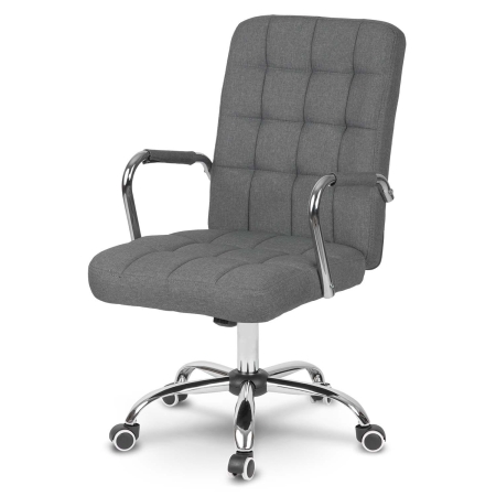 Fotel biurowy, materiałowy, krzesło, benton, szary
