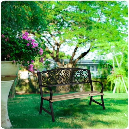 Ławka parkowa z oparciem, Ivy, sofotel, 122x56x89 cm