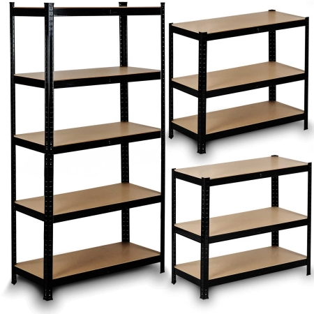 Regał metalowy, magazynowy, Humberg HR-813, 90x40x180 cm, czarny
