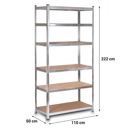 Regał metalowy, magazynowy, Humberg HR-815, 110x50x222 cm