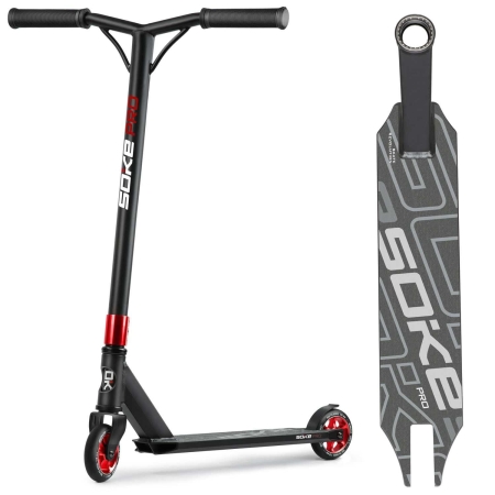 Hulajnoga dwukołowa, wyczynowa, Soke PRO, czarna + czerwona