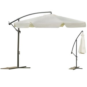 Parasol ogrodowy, składany, 6 segmentów, 250x350 cm, beżowy