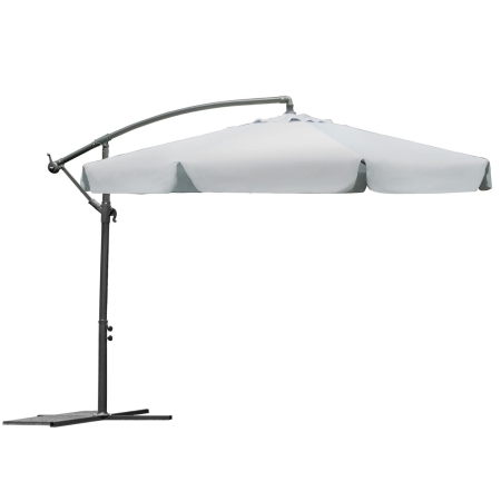 Parasol ogrodowy, składany, 6 segmentów, 250x350 cm, szary