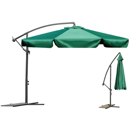 Parasol ogrodowy, składany, 6 segmentów, 250x350 cm, zielony