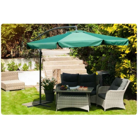 Parasol ogrodowy, składany, 6 segmentów, 250x350 cm, zielony