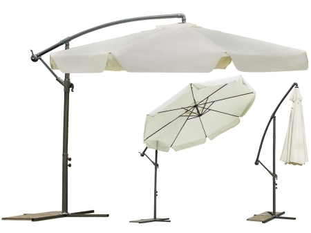Parasol ogrodowy, składany, 8 segmentów, 250x350 cm, beżowy