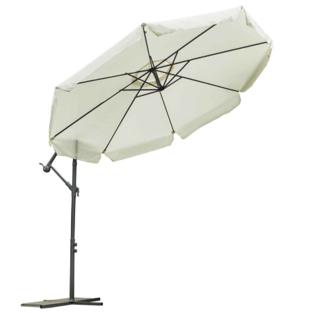 Parasol ogrodowy, składany, 8 segmentów, 250x350 cm, beżowy