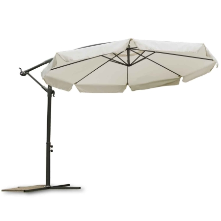 Parasol ogrodowy, składany, 8 segmentów, 250x350 cm, beżowy