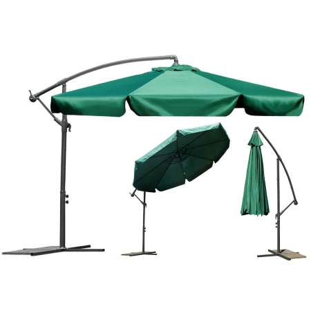 Parasol ogrodowy, składany, 8 segmentów, 250x350 cm, zielony