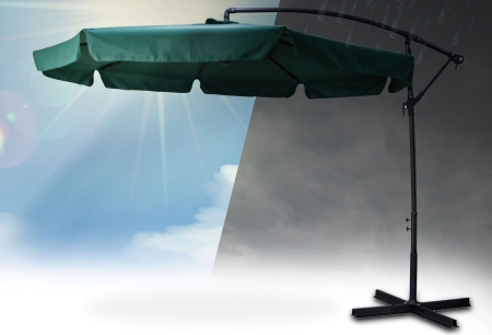 Parasol ogrodowy, składany, 8 segmentów, 250x350 cm, zielony