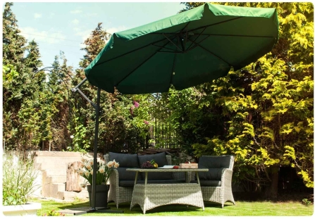 Parasol ogrodowy, składany, 8 segmentów, 250x350 cm, zielony