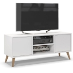 Szafka rtv, skandynawski styl, SKAND, 120x40x50 cm, biały, mat