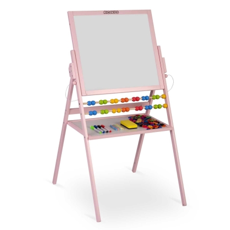 Duża tablica magnetyczna, kredowa, obrotowa, kolor różowy, 101 cm