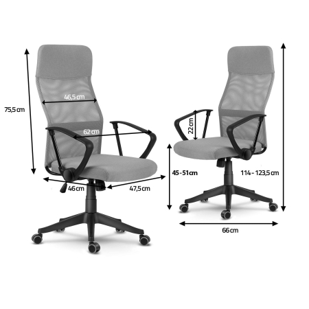 Fotel biurowy, obrotowy, krzesło, sydney, sofotel, jasnoszary