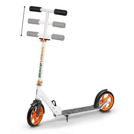 Hulajnoga dwukołowa, Soke, URBAN, biały, pomarańczowy