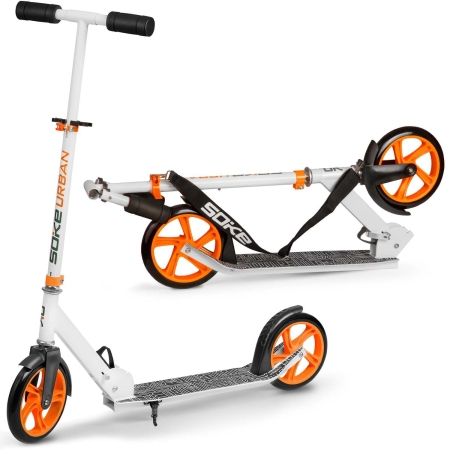 Hulajnoga dwukołowa, Soke, URBAN, biały, pomarańczowy