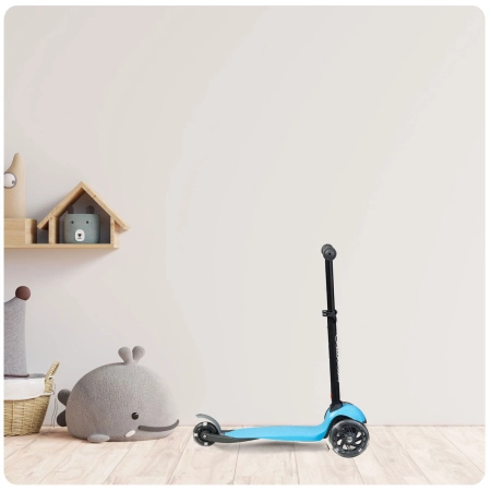 Hulajnoga trójkołowa, dla dzieci, led, luco, niebieska