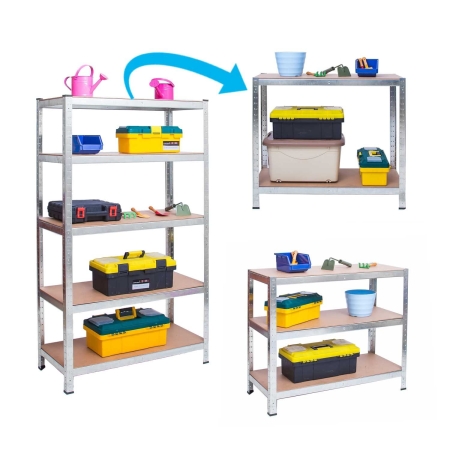 Regał metalowy, magazynowy, Humberg 4840, 75x30x150 cm