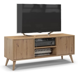 Szafka rtv, skandynawski styl, SKAND, 120x40x50 cm, dąb, mat