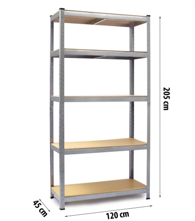 Regał metalowy, magazynowy, Humberg 4850, 120x45x205 cm