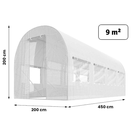 Folia na tunel ogrodowy, 2x4,5m (9 m2), Plonos, biała