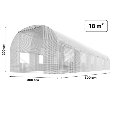Folia na tunel ogrodowy, 3x6m (18m2), Plonos, biała