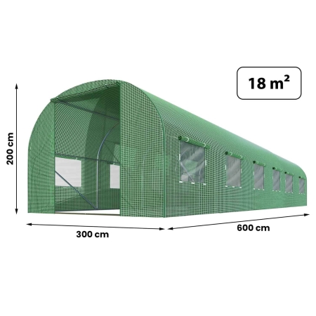 Folia na tunel ogrodowy, 3x6m (18m2), Plonos, zielona