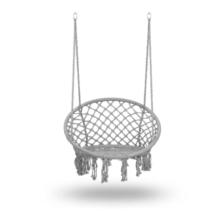 Fotel ogrodowy, wiszący, huśtawka, Boho, 80x80x108 cm, szary