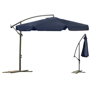 Parasol ogrodowy, składany, 6 segmentów, 250x350 cm, granatowy