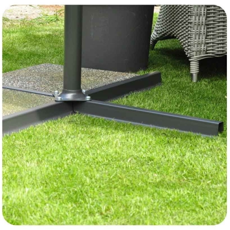 Parasol ogrodowy, składany, 6 segmentów, 250x350 cm, granatowy