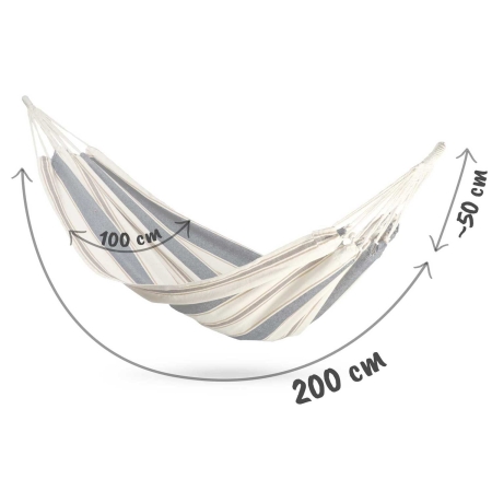 Hamak ogrodowy, Malaga Single, 100x200 cm, niebiesko-biały