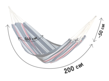 Hamak ogrodowy, 2-osobowy, Malaga Double, 200x160 cm, niebiesko-czerwony