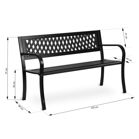 Ławka parkowa z oparciem, Clover, sofotel, 125x49x77 cm