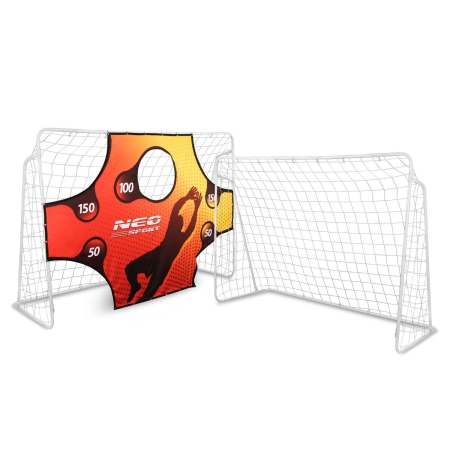 Bramka do piłki nożnej z matą celowniczą, Neo-sport, 245x155x80 cm