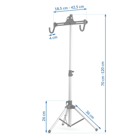 Stojak rowerowy, serwisowy, regulowany, Humberg, 70-120 cm, srebrny