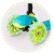Hulajnoga trójkołowa, dla dzieci, led, luco, turkusowa