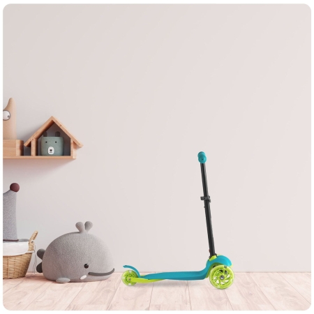 Hulajnoga trójkołowa, dla dzieci, led, luco, turkusowa