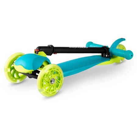 Hulajnoga trójkołowa, dla dzieci, led, luco, turkusowa