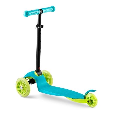 Hulajnoga trójkołowa, dla dzieci, led, luco, turkusowa