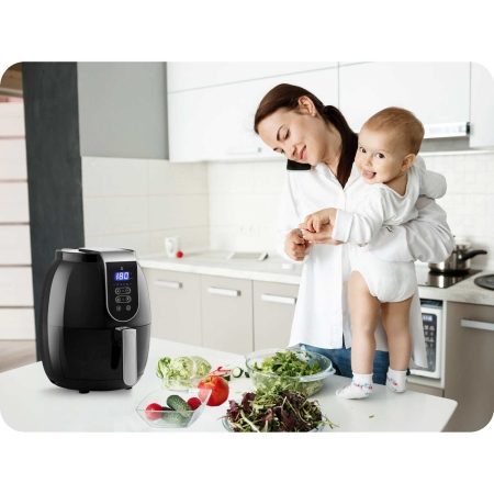 Frytkownica beztłuszczowa z wyświetlaczem, BD-651, berdsen, 3,6 l