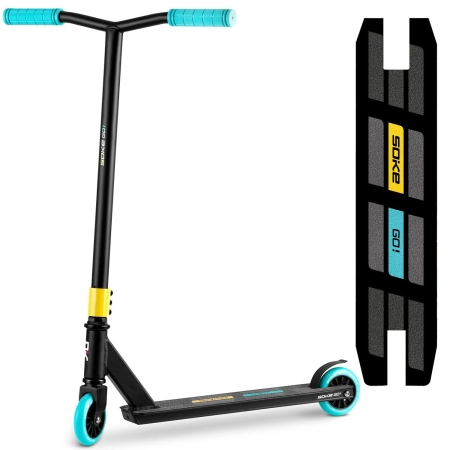 Hulajnoga dwukołowa, wyczynowa, SOKE GO!, żółto-niebieska